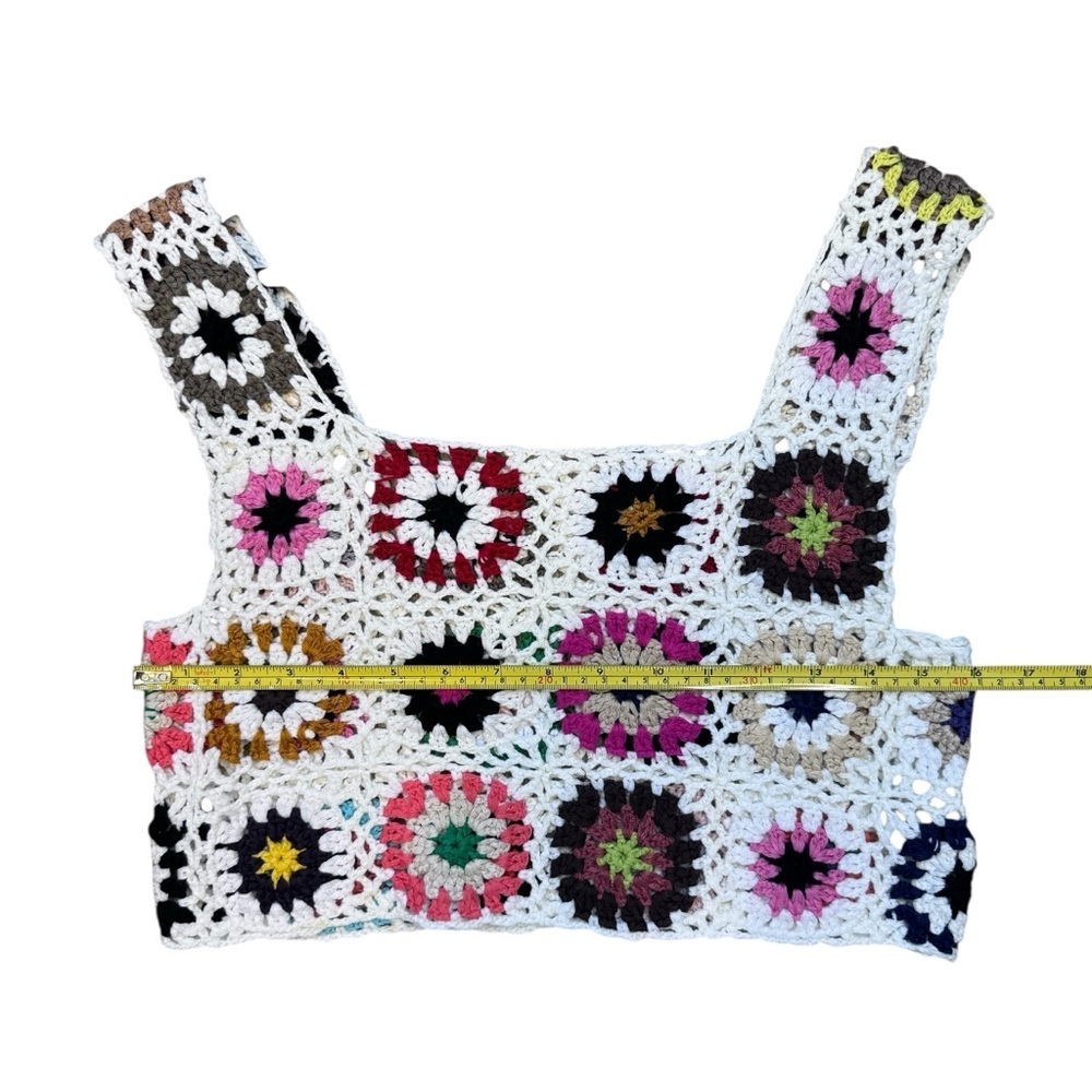 Colorful Flower Crochet Patchwork Women's Tank Top - Picture 5 of 5